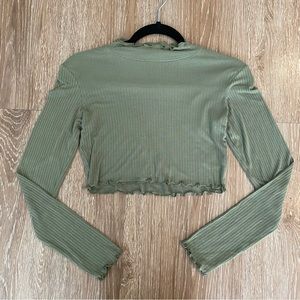 Ribbed Long Sleeve Crop Top
